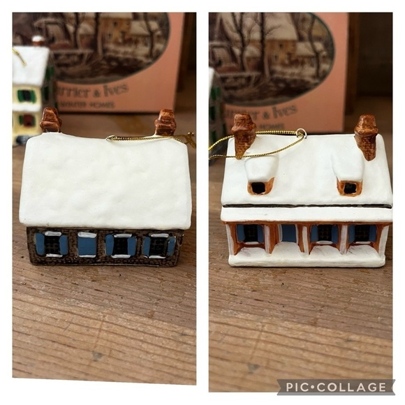 Currier & Ives Winter Homes Ornaments Set of 4 1987 Harry Peters - Picture 6 of 10